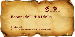 Benczkó Miklós névjegykártya